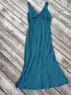 wild fable teal blue lace paneled maxi dress
